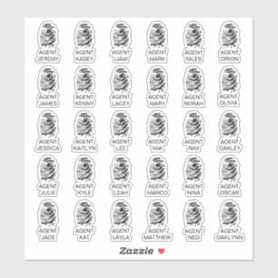 Personalised Fingerprint Spy Party Stickers