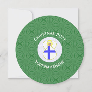 Personalised Finnish Angel Christmas Flags Invitation