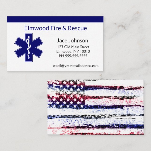 Personalised Fire and Rescue Business Card (Front/Back)