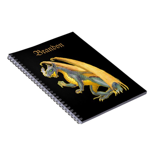 Personalised Fire Breathing Dragon Notebook (Right Side)
