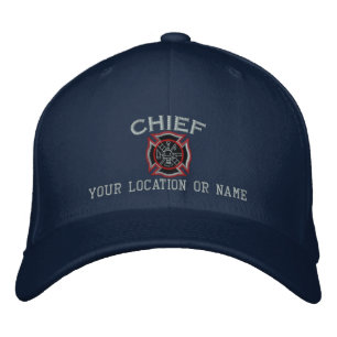 Personalised Fire Chief Custom Cap Embroidery