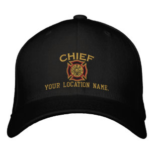 Personalised Fire Chief Custom Cap Embroidery