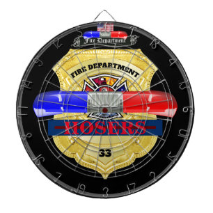 Personalised Fire Department Badge Dart Board