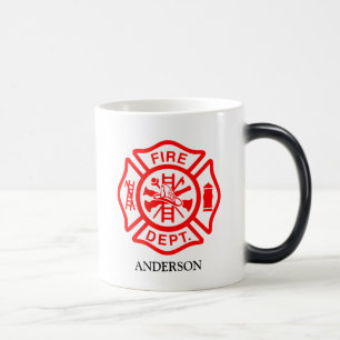 Personalised Fire Department Maltese Cross Magic Mug