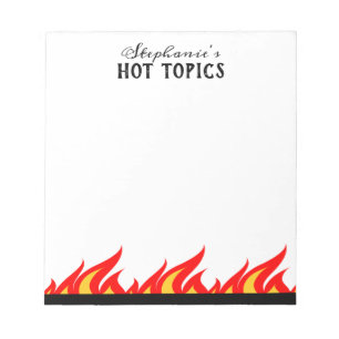 Personalised fire flames hot topic writing memo notepad