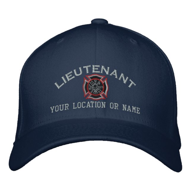 Personalised Fire Lieutenant Custom Cap Embroidery (Front)