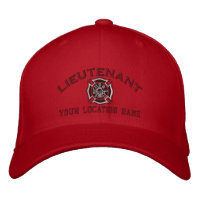 Personalised Fire Lieutenant Custom Cap Embroidery
