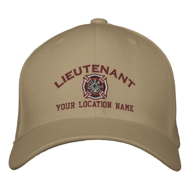 Personalised Fire Lieutenant Custom Cap Embroidery (Front)