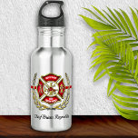 Personalised Firefighter 532 Ml Water Bottle<br><div class="desc">Firefighter's keepsake,  personalised water bottle. Perfect for birthdays,  promotions,  graduation or retirement.</div>