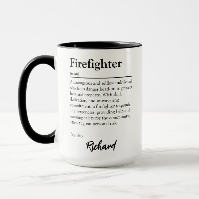Personalised Firefighter Appreciation Definition Mug (Left)