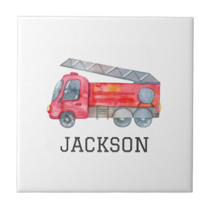 Personalised Firefighter birthday Party Ceramic Tile