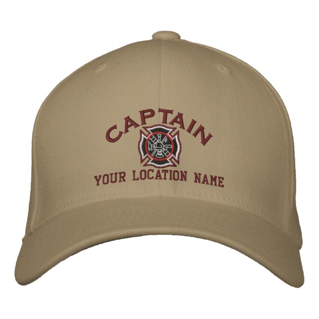 Personalised Firefighter Captain Cap Embroidery (Front)