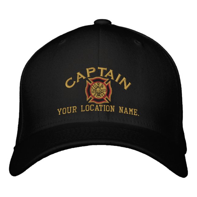 Personalised Firefighter Captain Cap Embroidery (Front)