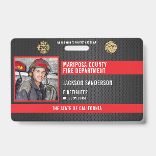 Personalised Firefighter Employee Photo ID Badge