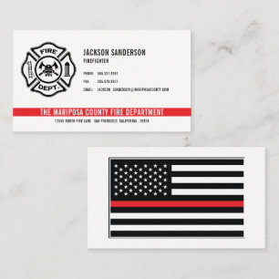 Personalised Firefighter Fire Department Logo Business Card
