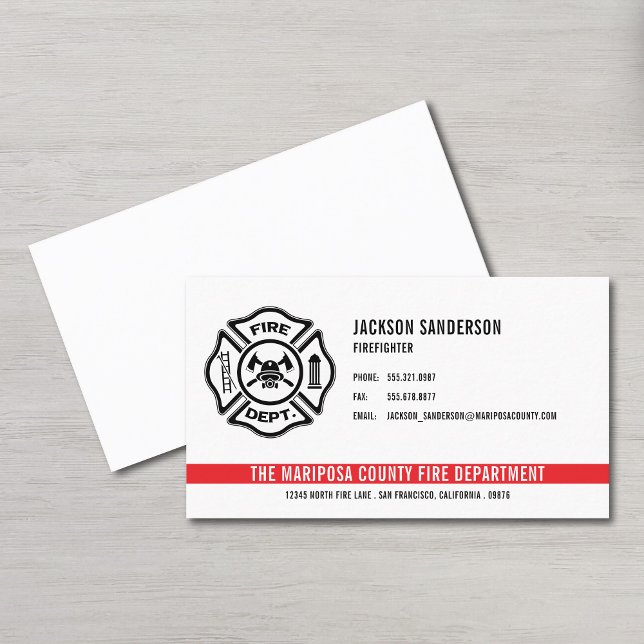 Personalised Firefighter Fire Department Logo Business Card (Personalized Firefighter Fire Department Logo Business Card)