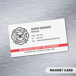 Personalised Firefighter Fire Department Logo Magnetic Business Card
