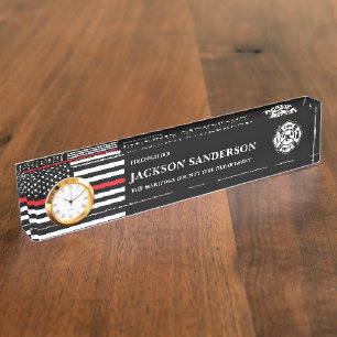 Personalised Firefighter Fire Department Logo Nameplate