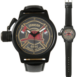 Personalised Firefighter Fireman Fire Department Watch