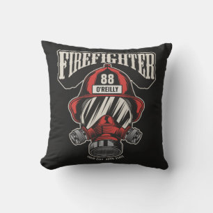 Personalised Firefighter Mask Fire Dept Helmet Cushion