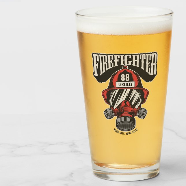 Personalised Firefighter Mask Fire Dept Helmet Glass (Creator Uploaded)