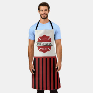 Personalised Firefighter Red Logo Symbol Apron