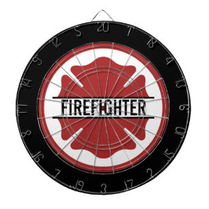 Personalised Firefighter Red Logo Symbol  Dartboard