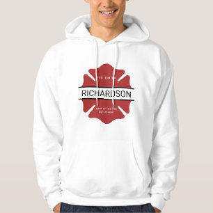 Personalised Firefighter Red Logo Symbol  Hoodie