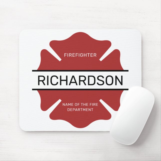 Personalised Firefighter Red Logo Symbol  Mouse Pad (With Mouse)