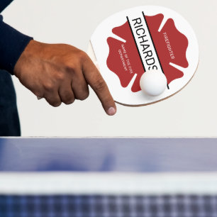 Personalised Firefighter Red Logo Symbol  Ping Pong Paddle