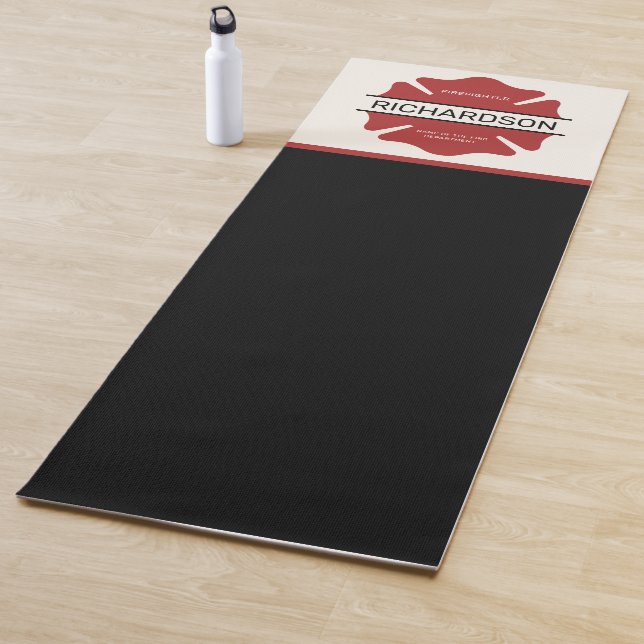 Personalised Firefighter Red Logo Symbol  Yoga Mat (In Situ)