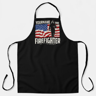 Personalised Firefighter Rescue USA Flag Patriotic Apron