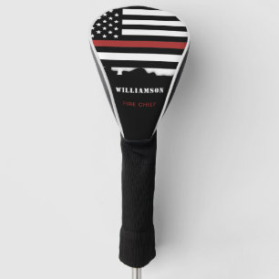 Personalised Firefighter Thin Red Line Fire Rescue Golf Head Cover