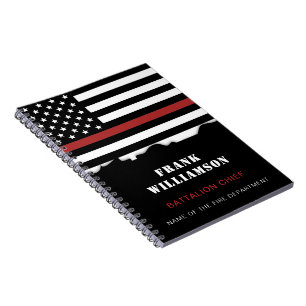 Personalised Firefighter Thin Red Line Fire Rescue Notebook
