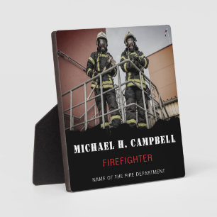 Personalised Firefighter Thin Red Line Fire Rescue Plaque