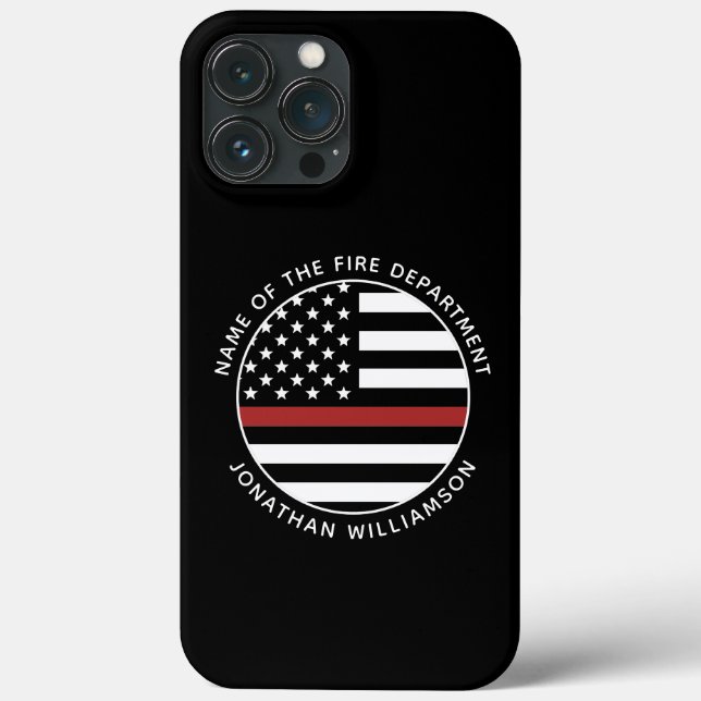 Personalised Firefighter Thin Red Line USA Flag Case-Mate iPhone Case (Back)