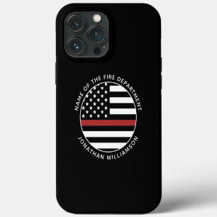 Personalised Firefighter Thin Red Line USA Flag iPhone 13 Pro Max Case