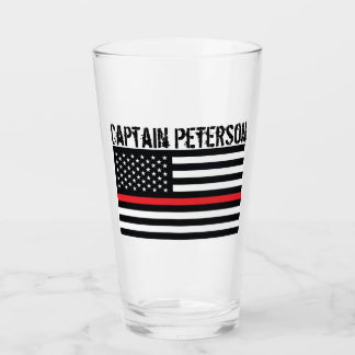 Personalised Firefighters Thin Red Line Flag Glass