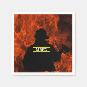 Personalised Firemen and Flames  Napkins