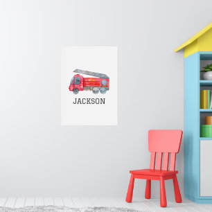 Personalised Firetruck birthday Party Poster