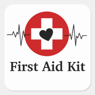 Personalised first aid kit square sticker