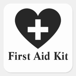 Personalised first aid kit square sticker
