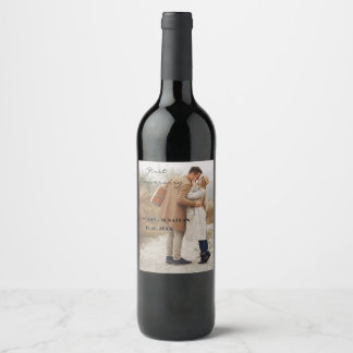 Personalised First Anniversary Wine Bottle Label