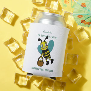 Personalised first birth year 1st birthday party can cooler