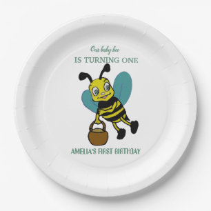 Personalised first birth year 1st birthday party paper plate