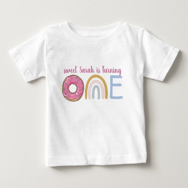 Personalised First Birthday Baby T-Shirt (Front)