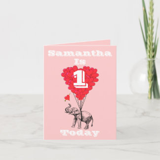 Personalised first Birthday Card