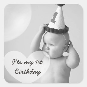 Personalised First Birthday Photo Sticker