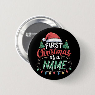 Personalised First Christmas As A Family Matching 6 Cm Round Badge