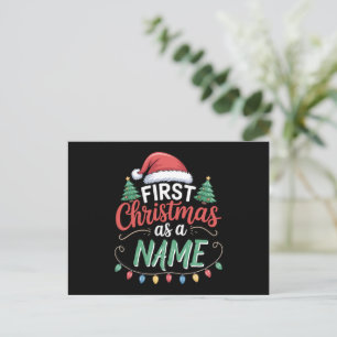 Personalised First Christmas As A Family Matching  Holiday Postcard